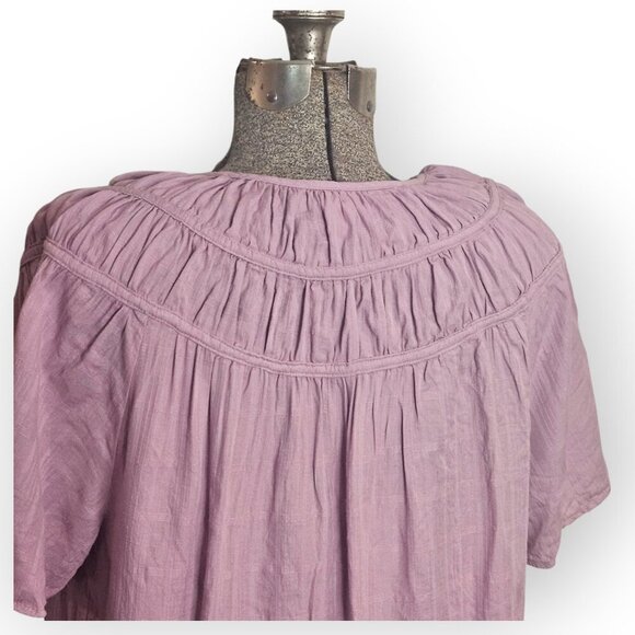 Short Sleeve Key-Hole Neck Blouse L - Picture 5 of 6